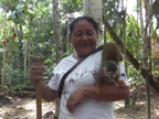 Maria with a squirrel monkey
