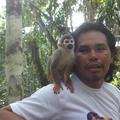 John with a squirrel monkey